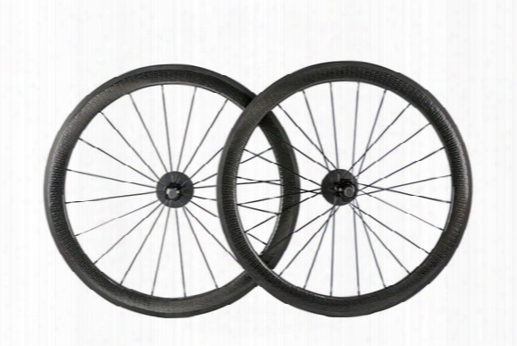 Sticker Is Available ! 50mm Road Bike Golf Surface Dimpled Tubular Clincher Wheelset Bicycle 25mm Width Fiber Full Carbon Dimple Wheels