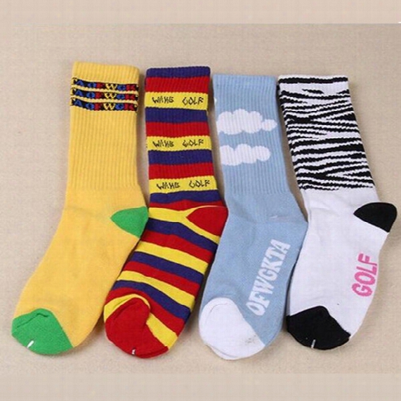 Wholesale-free Shipping Odd Future Donuts Crew Terry Socks Pussy Cat Ofwgkta Golf Wang Skateboard Fixed Gear Hiphop Calcetines Meias