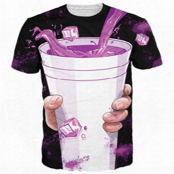 Women Men Purple Drank T-shirt Vibrant 3d T Shirt Hip-hop Dirty Sprite Tee Shirts Summer Casual Tshirt Femme Homem Camiseta