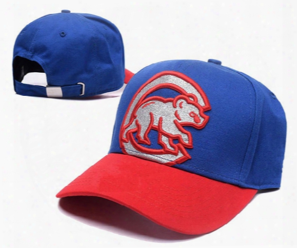 2017 High Quality Men&#039;s Chicago Cubs Golf Visor Snapback Hats Sport Embroidery Character Logo Royal Blue Top Red Brim Adjustable Caps