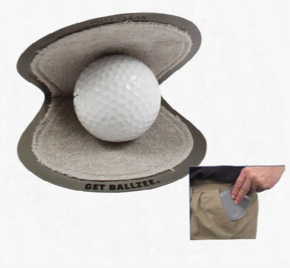 Best Seller Brand New Ballzee - Pocker Golf Ball Cleaner Terry Lined Plastic Wet Inside Dry In Pocket Grey