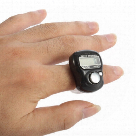 Mini 5-digit Lcd Electronic Digital Golf Finger Hand Held Ring Tally Counter Black Color Drop Shipping