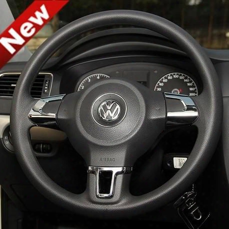 Steering Wheel Car Sticker For Volkswagen Vw Golf 6 Mk6 Polo Jetta Mk5 Mk6 Bora Abschrome Trim Accessories