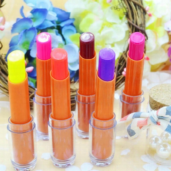 Wholesale-6 Colors Available Glow In The Dark Lipsticks Makeup Shiny Party Fluorescent Luminous Lip Stick Lip Gloss Vdf33 P