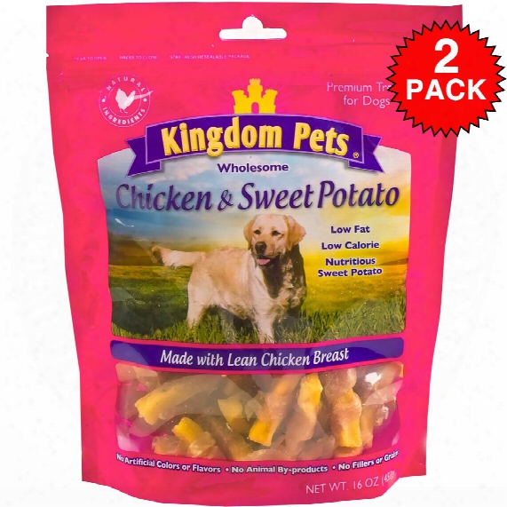 2-pack Kingdom Pets Chicken & Sweet Potato Jerky Twists (48 Oz)