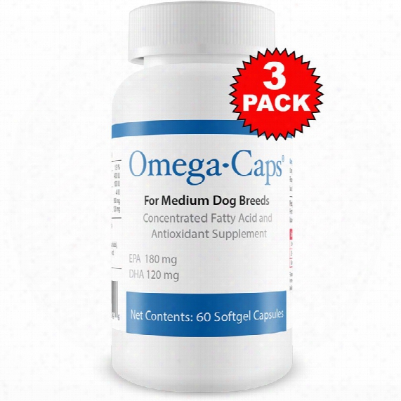3-pack Omega-caps For Medium Dogs (180 Softgel Capsules)