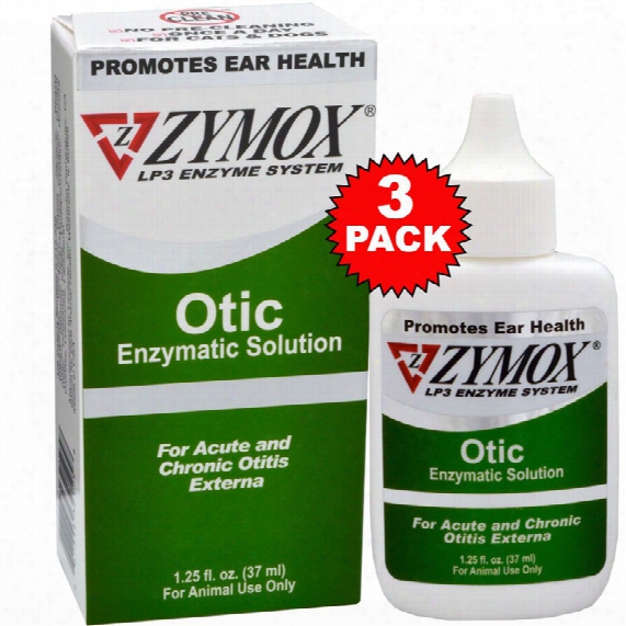 3 Pack Zymox Otic (1.25oz) Hydrocortisone Free