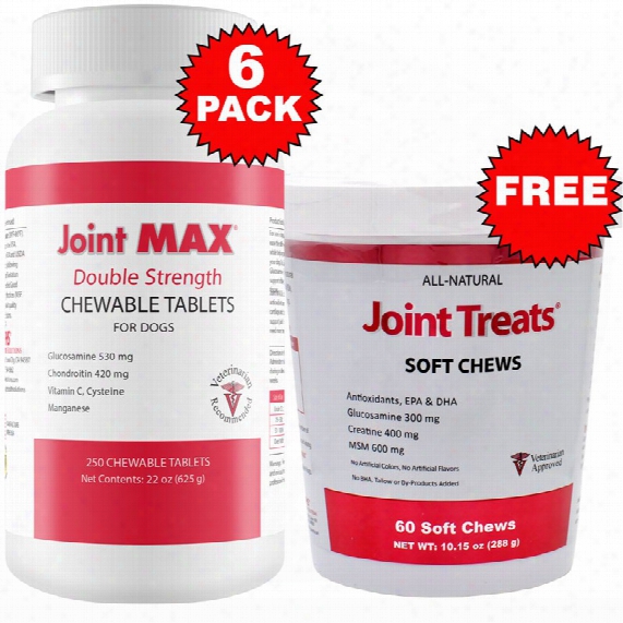 6-pack Joint Max Double Strength (1500 Chewable Tablets) + Free Joint Treats