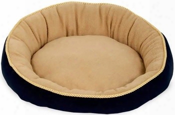Aspen Pet Round Bed With Eliptical Bolster (18&quot;) - Assorted Colors