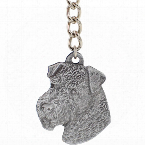 Dog Breed Keychain Usa Pewter - Airedale (2.5&quot;)