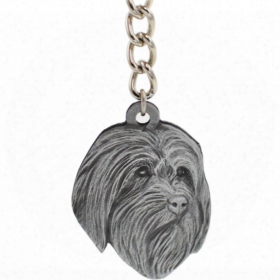 Dog Breed Keychain Usa Pewter - Bearded Collie (2.5&quot;)