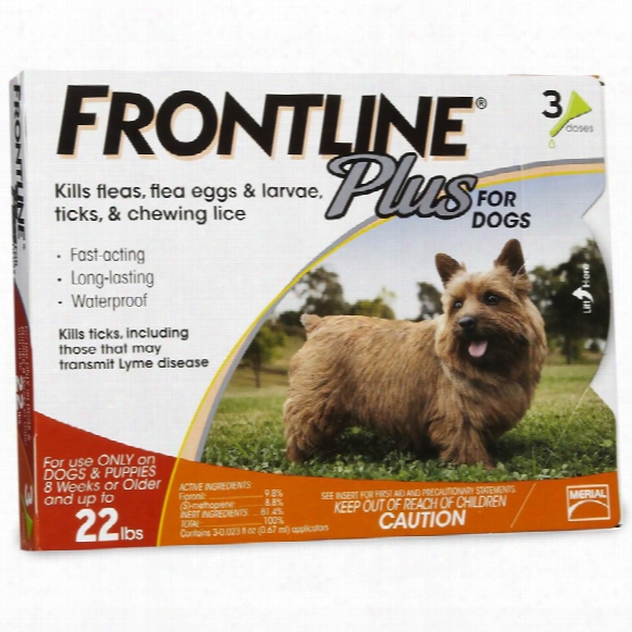 Frontline Plus For Dogs 0-22 Lbs- Orange, 3 Month