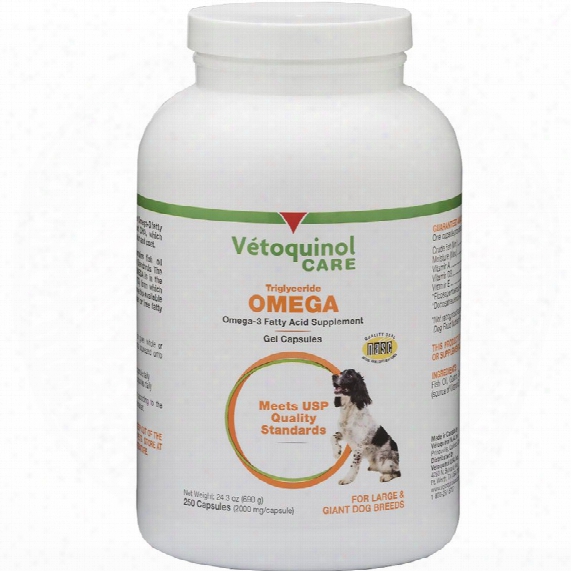 Vetoquinol Care Triglyceride Omega Supplement For Large & Giant Breeds (250 Capsules)