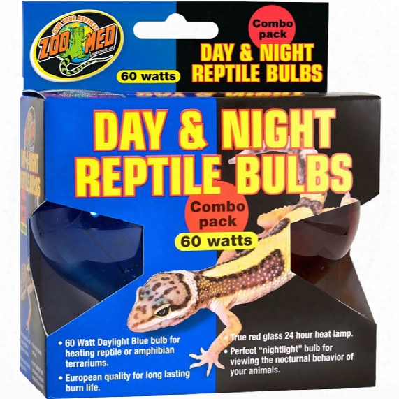 Zoo Med Day & Night Reptile Bulbs (60 Watts) - Combo Pack