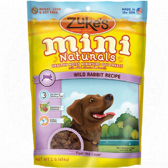 Zuke's Mini Naturals Healthy Moist Miniature Treats For Dogs - Wild Rabbit (1 Lb)