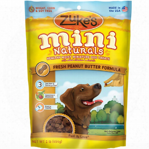 Zuke's Mini Naturalls Moist Miniature Treats For Dogs - Peanut Butter (1 Lb)