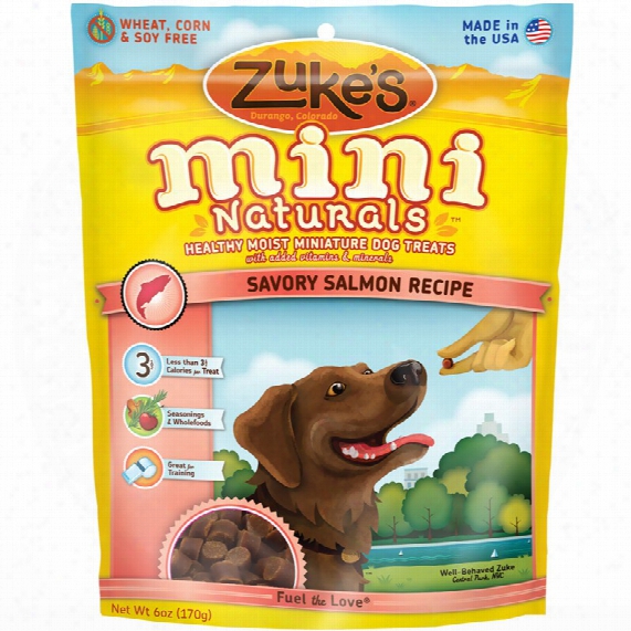 Zuke's Mini Naturals Moist Miniature Treats For Dogs - Salmon (6 Oz)