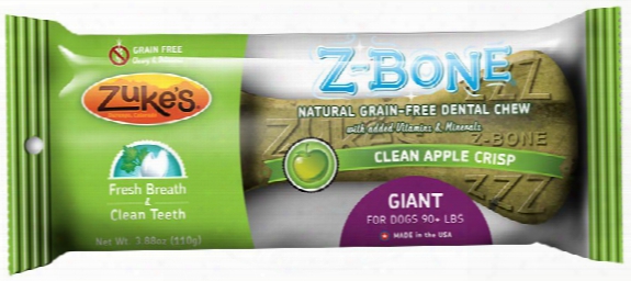 Zukes Z-bones Edible Dental Chews Giant Clean Apple Crisp (5.25 Oz)