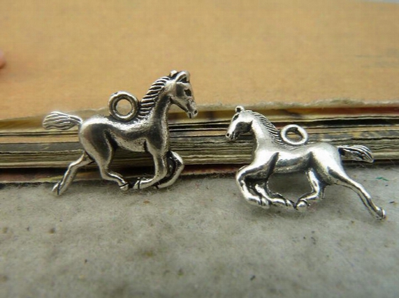 50pcs 15x20mm Antique Silver Horse Pendant, Horse Charm Necklace Setting Jewelry Findings Bc2321