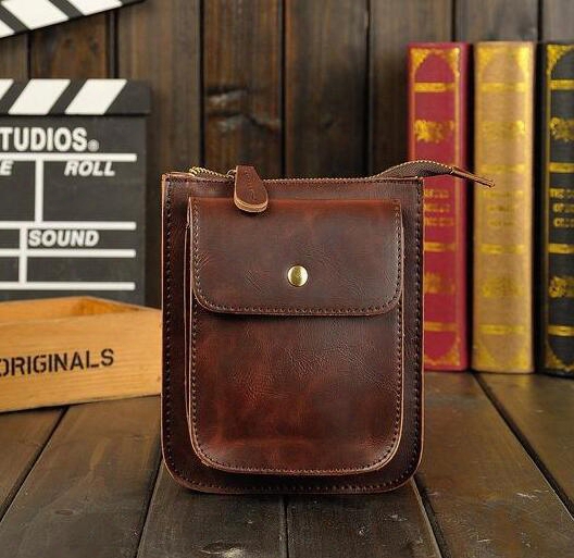 Factory Sales Male Bag Retro Crazy Horse Metrosexual Leisure Bags Outdoor Sports And Leisure Fashion Leather Men Square Bag Satchel
