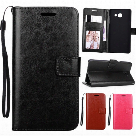 For New Galaxy 2016 A3 A5 Crazy Horse Retro Leather Wallet Phone Case Cover With Id Card Holder Flip For Samsung A310 A510