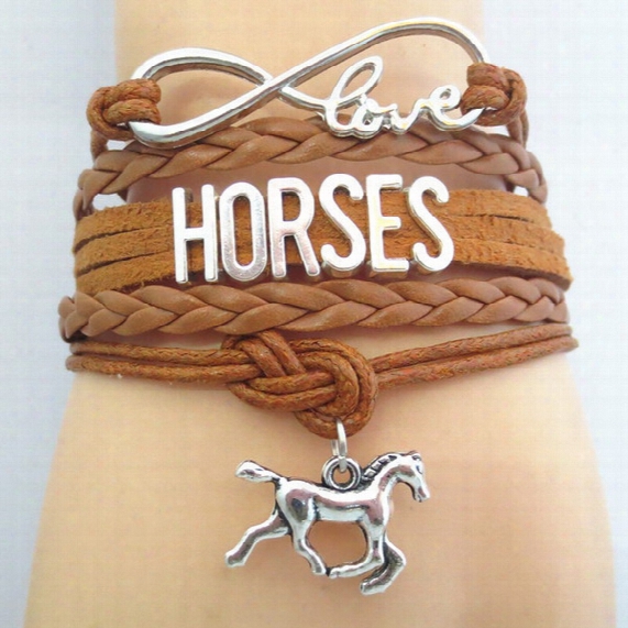 Infinity Love Horses Bracelet Sports Customize Wristband Friendship Bracelets B09630