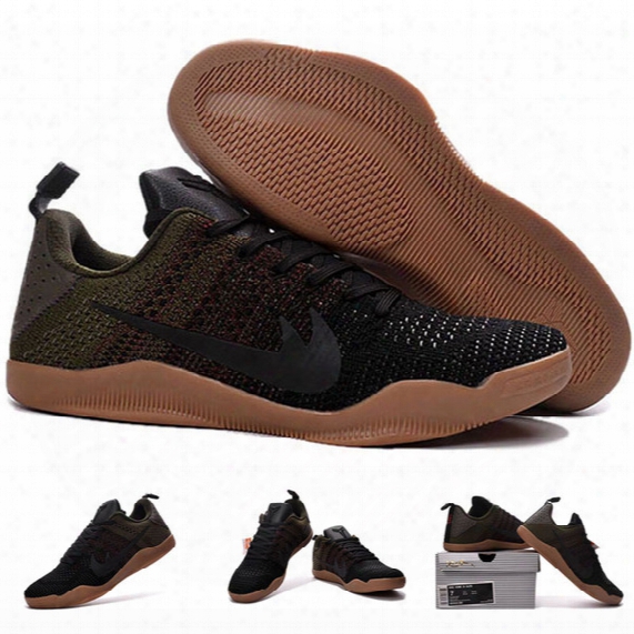 Kobe Xi Sports Kobe 11 Low Basketball Shoes (with Shoes Box)4kb Low Black Horse Multicolor Team Red Rough-green Kids Shoes