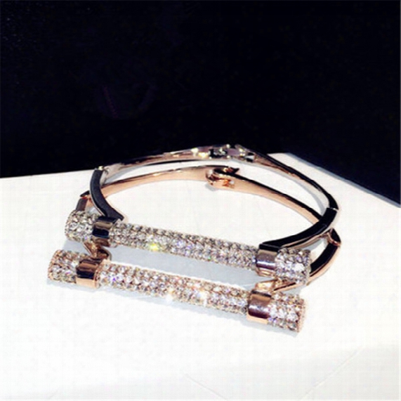 Luxury Crystal Horseshoe Cuff Bracelets Brand Rhinestones Arm Bangles Pulseira Feminina For Women Bijoux Naweily Fashion Jewelry