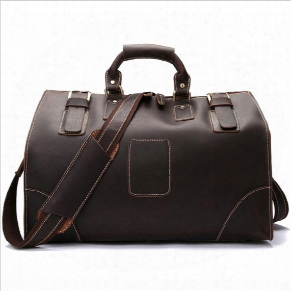 New 100% Cow Leather (crazy Horse Leather) Large Capacity Retro Travel Bag For Men And Women Luggage Bag Handbags Travel Case
