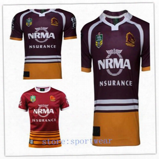 Nrl National Rugby League Brisbane Broncos 2016 2017 Home Jersey Wild Horses Jersey Rugby Shirts