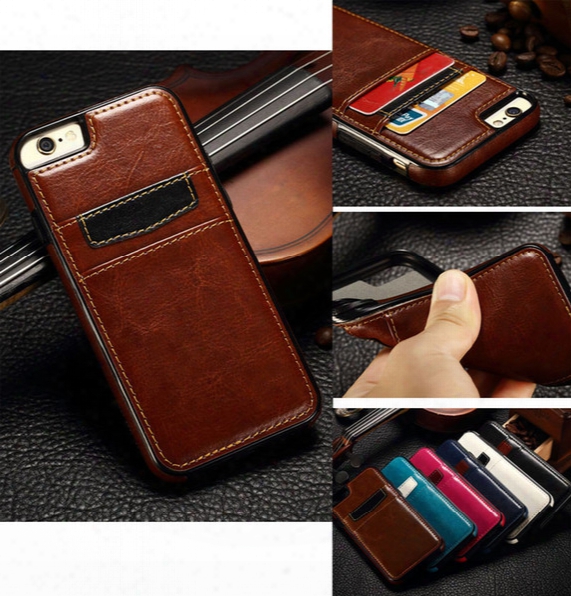 Pu Leather Tpu Credit Id Card Slot Crazy Horse Back Cover Case For Iphone 5 5s Se 6 6s 7 Plus Iphone7 Samsung Galaxy S6 S7 Edge Note 4 Note5
