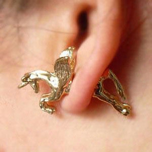 Retro Vintage Women Men Fashion Punk Ear Stud Cute Unicorn Horse Earrings Running Horse