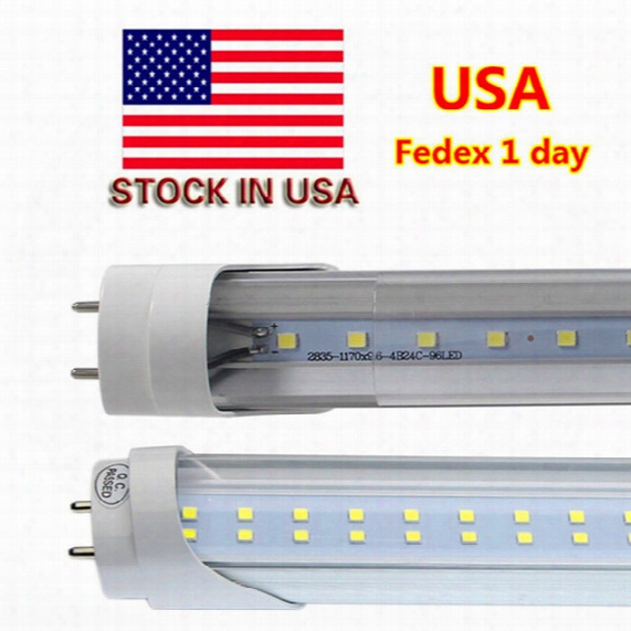 Stock In Us + Bi Pin 4ft Led T8 Tubes Light 18w 22w 28w Double Rows T8 Replace Regular Tube Ac 110-240v Ul Fcc