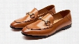 Women New fashion loafer horsebit flat shoes leather casual shoes
