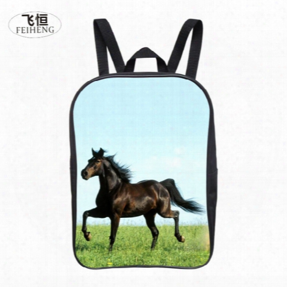 Wholesale- 2016 Popular 12-inch Cool Printing Horse Baby Boy Animal Backpack Children Girls School Bags For Kids Bookbag For Student Bag