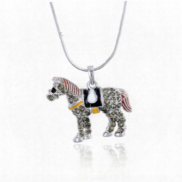 Wholesale High Quality 2016 New Fashion Men/women Jewelry Running Horse Charm Pendant Necklace Free Shipping