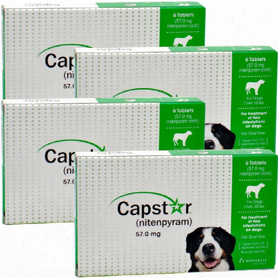 4 Pack Capstar Green For Dogs Over 25 Lbs (24 Tablets)