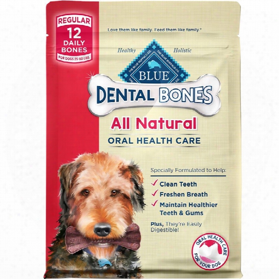 Blue Buffalo Natural Dental Chew Bones - Regular (12 Oz)