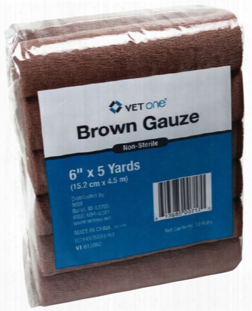 Brown Gauze Roll Non-sterile (6&quot;x5yds) - 12 Pack