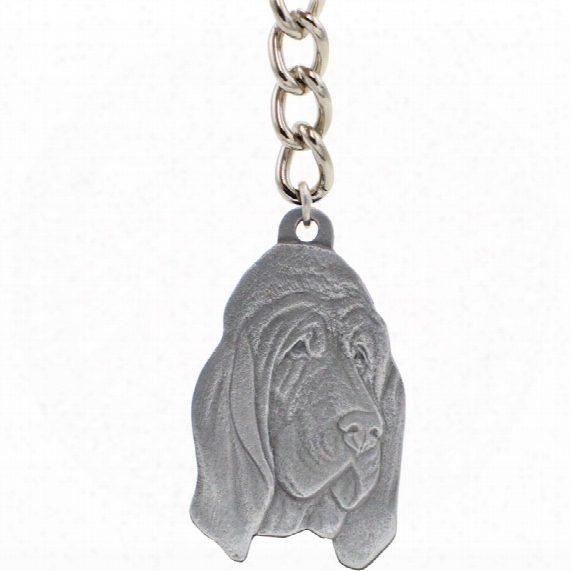 Dog Breed Keychain Usa Pewter - Bloodhound (2.5&quot;)