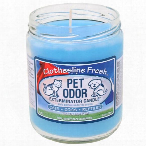 Pet Odor Exterminator Candle - Clothesline Fresh Jar (13 Oz)