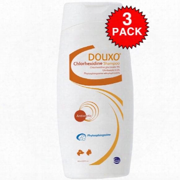 3-pack Douxo - Chlorhexidine Ps + Climbazole Shampoo Dogs & Cats (50.7 Fl Oz)
