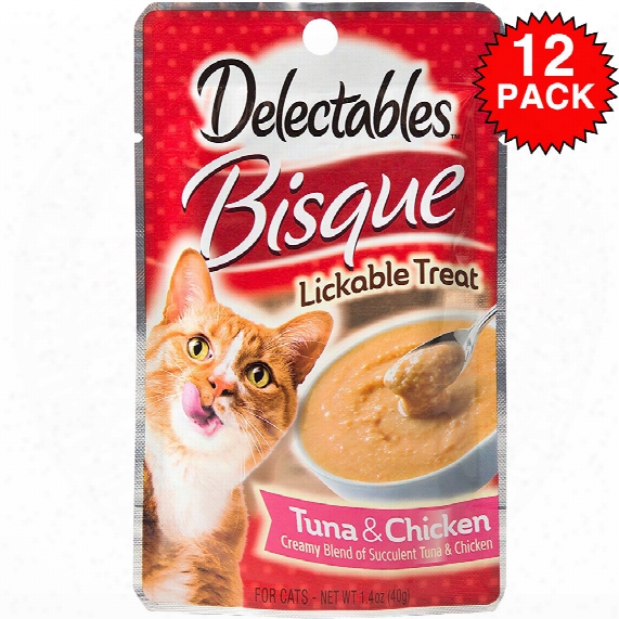 Delectables Bisque Lickable Treat For Cats - Tuna & Chicken (box Of 12)