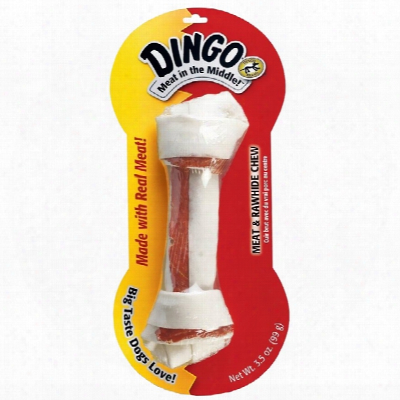 Dingo White Hand Tied Bone Large 8&quot; (3.5 Oz)