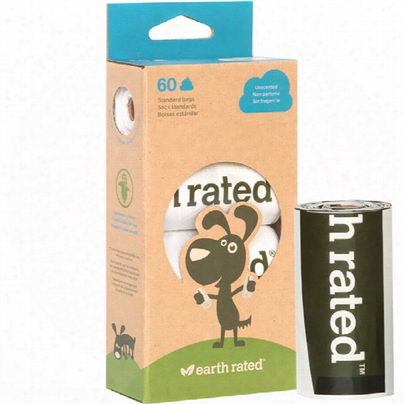 Earth Rated Unscented Vegetable-based Poop Bags - 4 Rolls (60 Count)