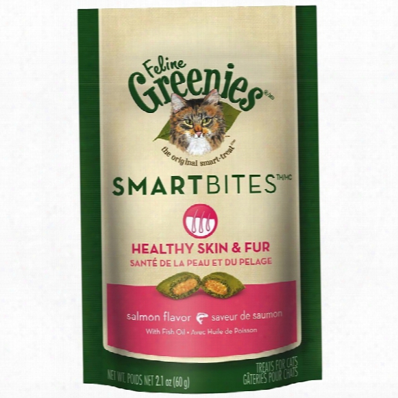 Feline Greenies Smartbites Skin & Fur Salmon (2.1 Oz)