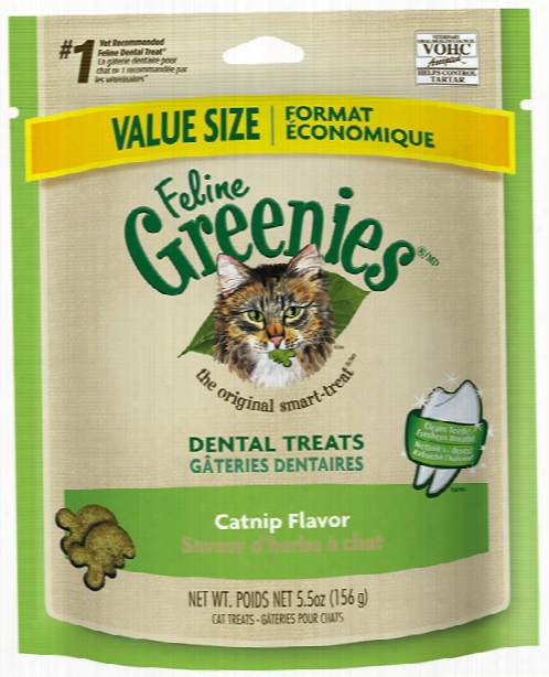 Greenies Feline Dental Treats - Catnip Flavor (5.5 Oz)