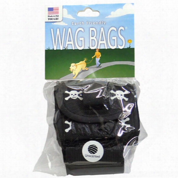 Wag Bags Dispenser Skull & Cross Bones - Black (30 Bags)