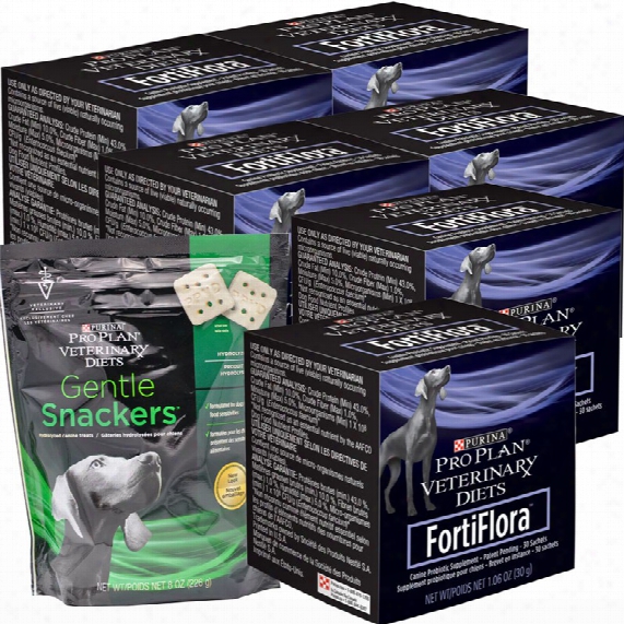 6-pack Fortiflora Canine - Box Of 180 (1 Gram Packets) + Free Gentle Snackers (8 Oz)