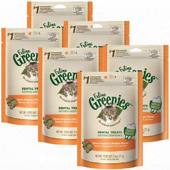 6-pack Greenies Feline Dental Treats - Oven Roasted Chicken Flavor (15 Oz)